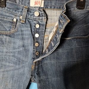 Levis 501 Blue Jeans 31x34 Button Fly 100% Cotton